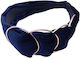 Velvet Headband Gold Circles Blue