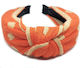 Hair Headband Cb560-08 Knitted Polka Dot Orange