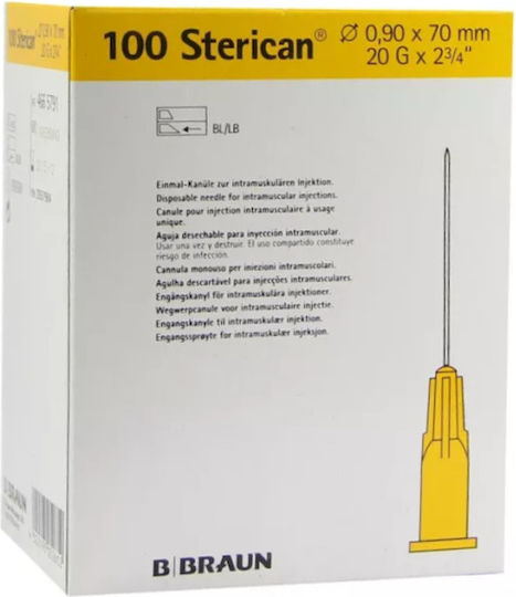 Βελόνες Ενδομυικές Sterican B.braun 20g 0,9x70mm Κίτρινο