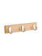 Klikareto Wall Hanger Cotton Wooden 3 Hooks Brown E-0839