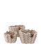 Set de coșuri decorative Din material textil Beige 3buc
