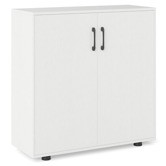 Costway Cabinet de baie L80xA31.5xÎ82cm Alb