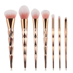 Set of 7 Maange Makeup Brushes Rose Gold