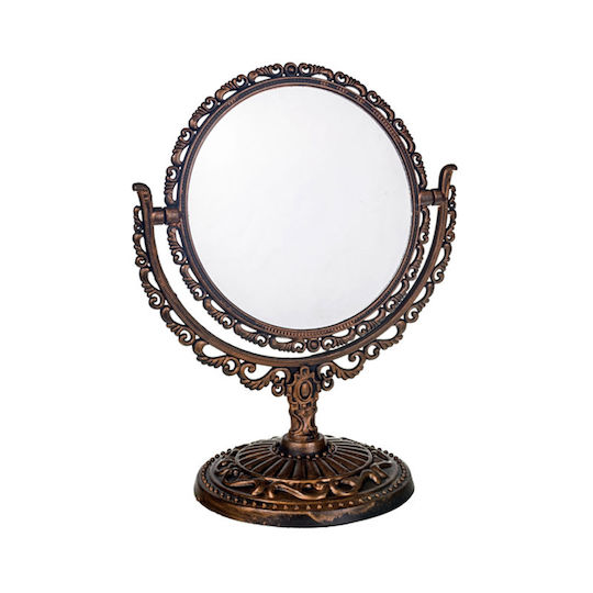 Schminkspiegel Kunststoff Tischplatte Antike Designs Oval 21x14cm