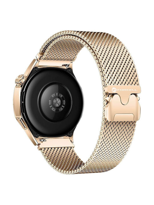 Forcell Λουράκι Ανοξείδωτο Ατσάλι Χρυσό (SAMSUNG Watch 20 mm)