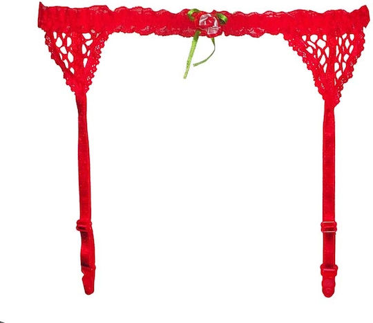 Charme Red Lace Crochet Fishnet Garter Ch912