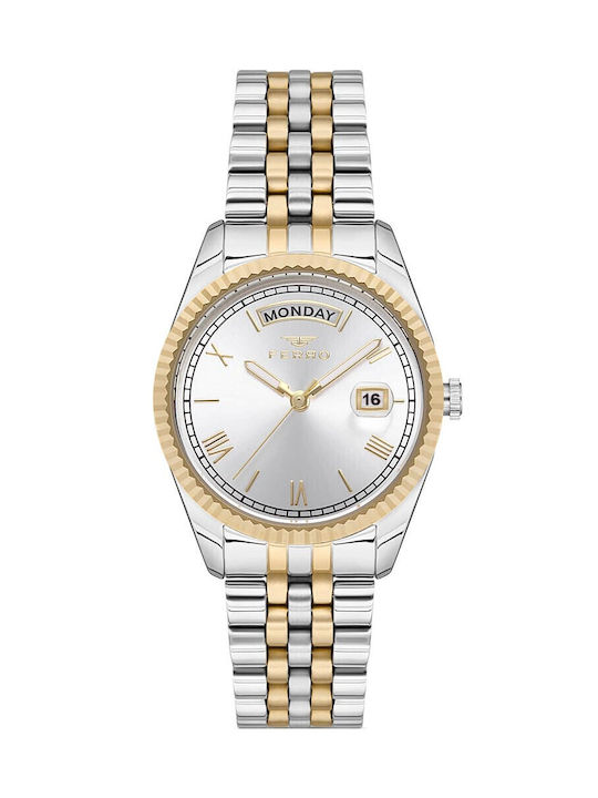 Ferro Men's Watch Battery with Silver Metal Bra...