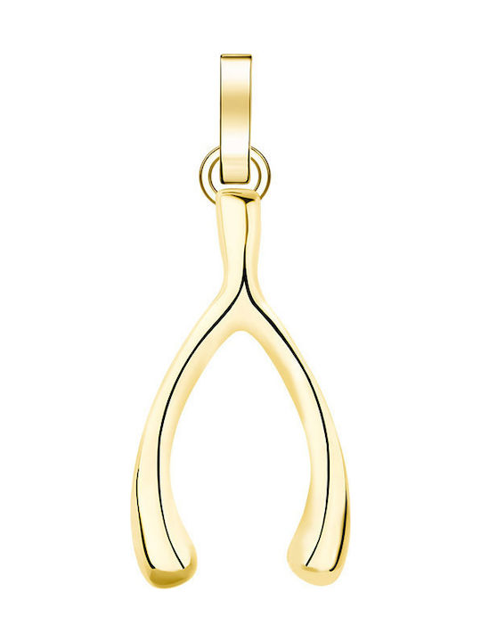 Rosefield Lucky Златно Колие Wishbone Неръждаема Стомана Pe-gold-wishbone