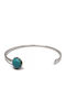 Karmafashion Damen Armband Aus Stahl 316l Festes Türkis Silber 2212-157a