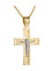 Gold Massiver Taufkreuz Verlobungsring K14 mit Kette