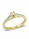 9K Gold Single Stone Ring RN11073