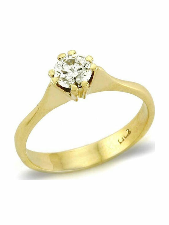 Inele Inel de Aur de 9 Carate cu Pietre Zircon