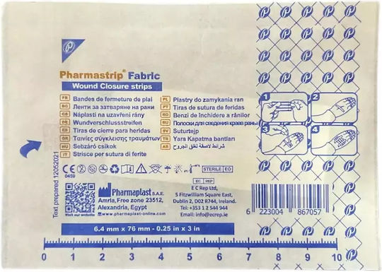 Sterilisierte Pflaster Ränder 6,4x76mm 6 Stück