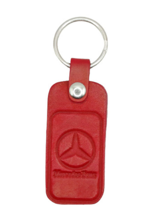 Μπρελόκ Δερμάτινο Μπορντό Mercedes 6073-k