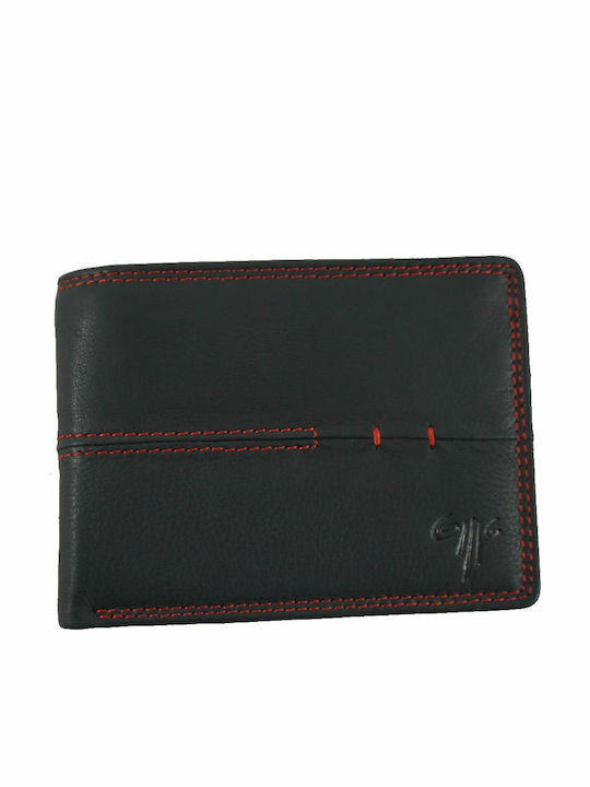 Ανδρικό Δερμάτινο Πορτοφόλι Kion Sr-215-rfid Black Red Μαυρο