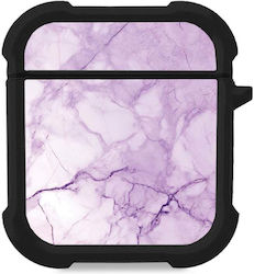 Калъф Силиконов Marble Series AirPods 1/2 Лилав