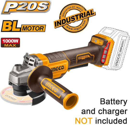 Ingco CAGLI211156 Grinder 115mm Battery Brushless 20V Solo