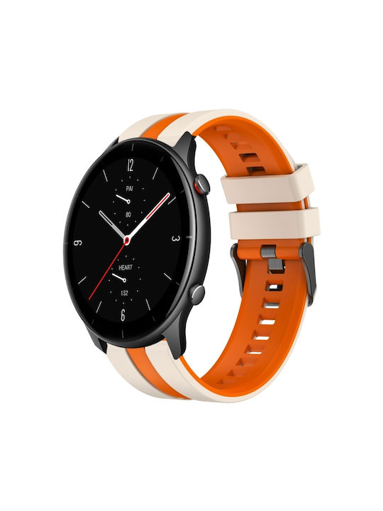 Amazfit Gtr 2e 22mm Brățară Sport Dublu Culoare din Silicon Starlight + Portocaliu