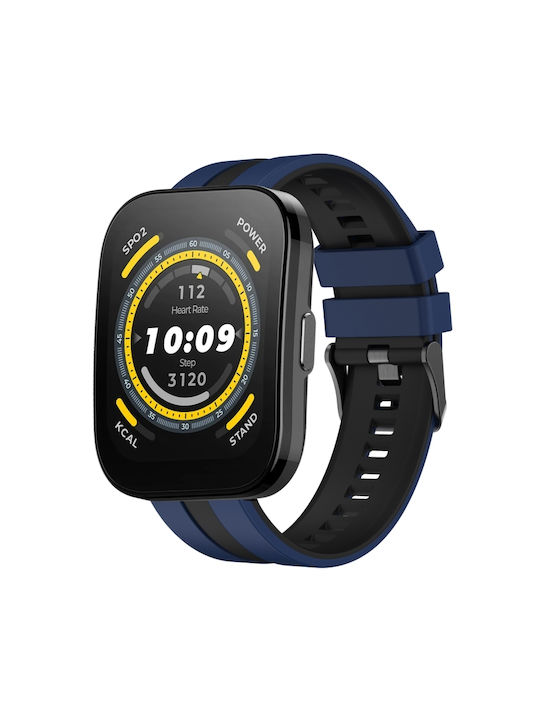 Amazfit Bip 5 22mm Zweifarbiges Sportliches Silikonarmband Blau+Schwarz