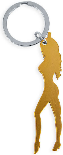 Diablo Picante Keyring Female Silhouette In Gold Color Beer Opener
