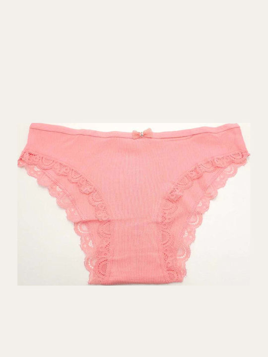 Women's Slip with Lace Coral
