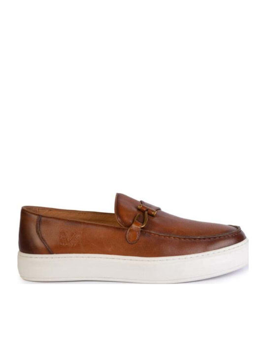 19V69 Men's Leather Casual Shoes Brown