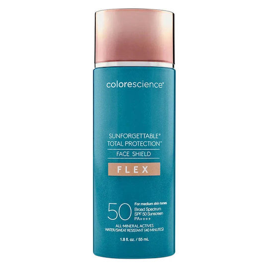 Colorescience Sunforgettable Total Protection Face Shield Flex Αδιάβροχη Αντηλιακή Κρέμα Προσώπου SPF50 με Χρώμα Light 55ml