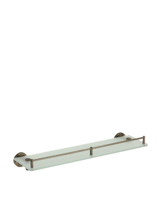 Inter Ceramic Επιτοίχια Ραφιέρα Μπάνιου Γυάλινη Μπρούτζινη