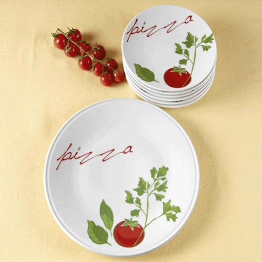 Cryspo Trio Shallow Serving Plate Made of Multicolour Porcelain 7 Pieces