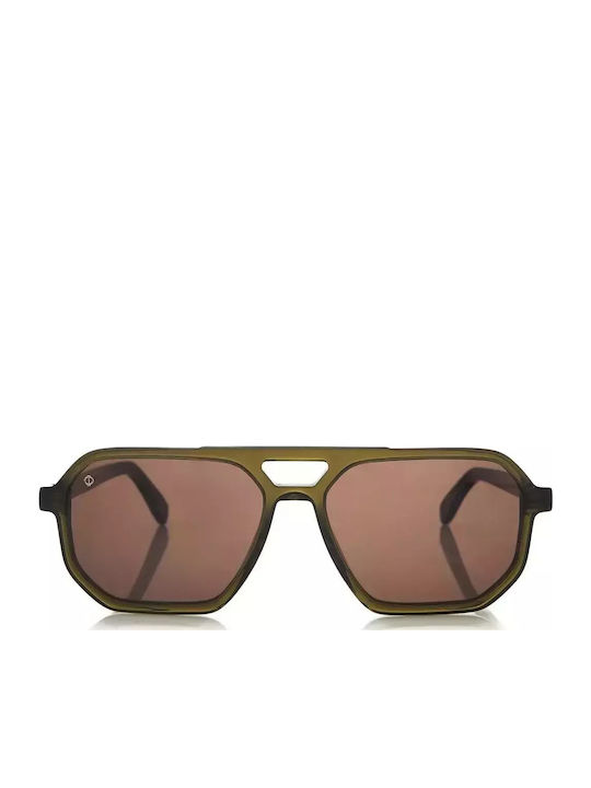 Faos Men's Sunglasses with Green Plastic Frame and Transparent Lens 474336