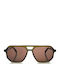 Faos Men's Sunglasses with Green Plastic Frame and Transparent Lens 474336