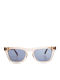 Faos Icaria Male Sunglasses with Beige Horn-Rimmed Frame and Transparent Lens 474348