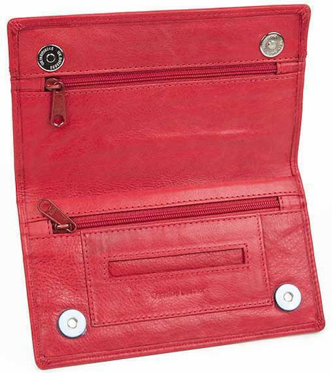 Fetiche Leather Δερμάτινη Καπνοθήκη Κόκκινη με Κούμπωμα