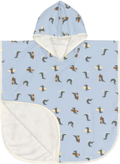 Lassig Kid's Beach Poncho UPF 80 Protection Crocodile Blue 60x60cm