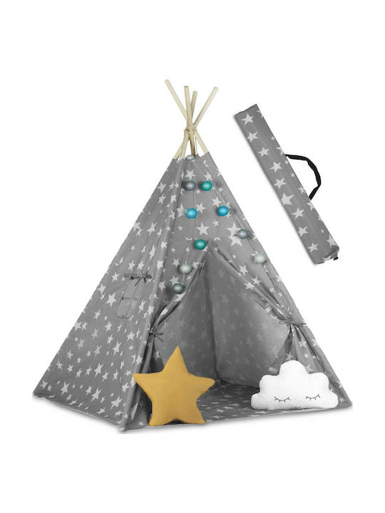 Montessori Style Spielzelt Likesmart Fluffy Clouds 100 Kids Light Garland 2 Kissen Tragetasche 120x120x165 cm Graue