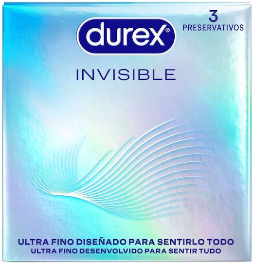Durex Durex Kondome Invisible Ultra 3τμχ 52mm Dünn für ein natürliches Gefühl