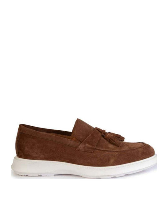 19V69 Suede Ανδρικά Loafers σε Καφέ Χρώμα