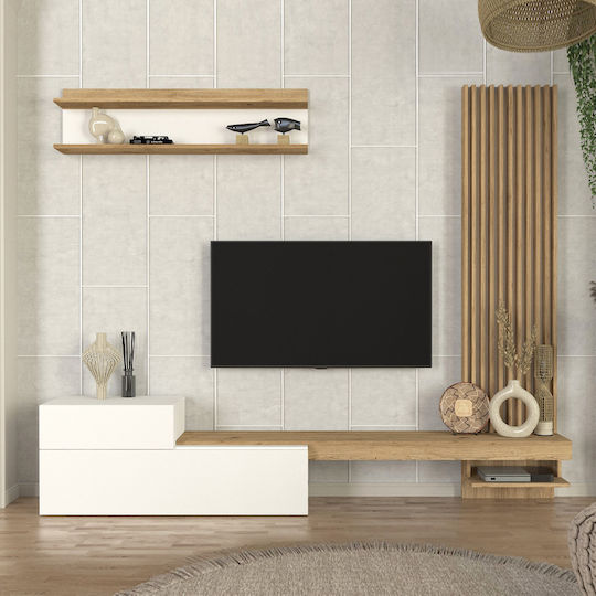 Животно помещение ТВ единица Dumont Λευκό - Sepet Oak Д240xШ36.8xВ200бр