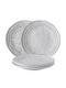 Laura Ashley Artisan Serving Plate Desert Ceramic White with Diameter 20cm 4 Pieces