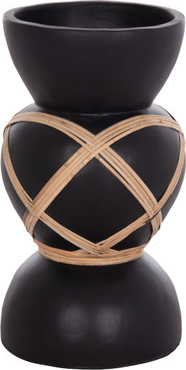 HomeMarkt Βάζο Τσιμεντένιο Maynard Μαύρο Φ27.5xΥ50cm