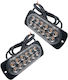 Set Warnleuchten Stroboskoplampen 12 LEDs Foxmag24 LED Beacon 12/24V Gelbe 112mm/41mm