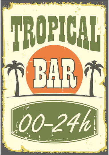 Декоративен Знак "tropical Bar" 30x21