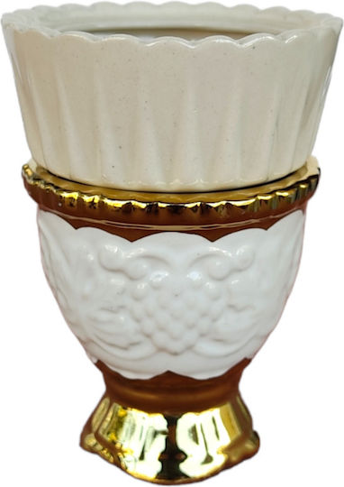 Tabletop Ceramic Vigil Oil Lamp White 11x7.5cm