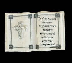 Decor Memorial de Cimitir din Poliester Carte Dimensiuni 21x9,5x13 cm