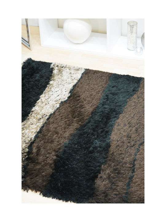Glamour Shaggy Rug 7201 Brown-Black 133x190cm