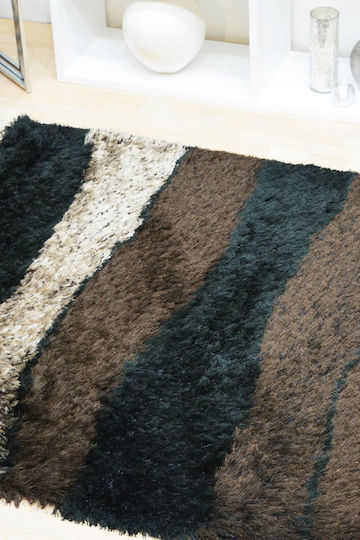 Χαλί Glamour Shaggy 7201 Brown-black 133x190cm