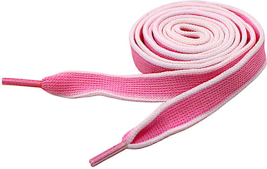Schnürsenkel Schuhe Flach Gestreift Weiß Rosa 1 Paar 4g28