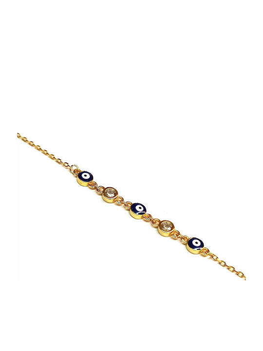 Amalfi Accessories Women's Bracelet with design Eye made of Silver with Diamond