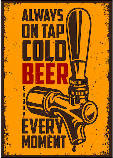 Διακοσμητική Πινακίδα "cold Beer" 40x28