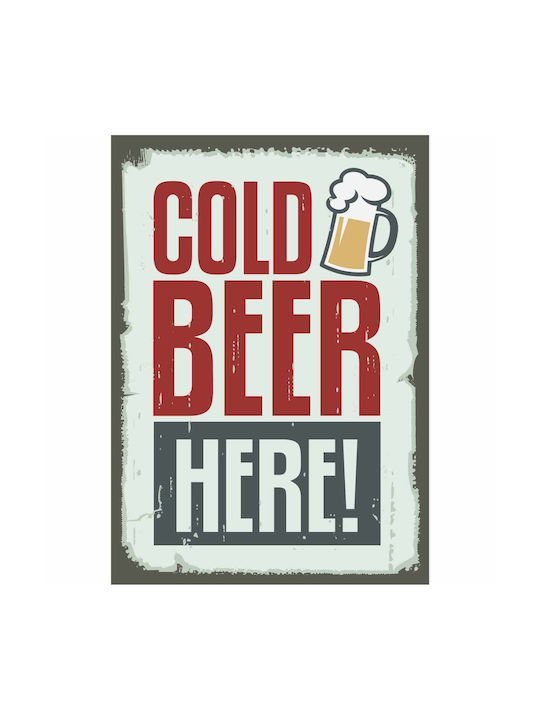 Wall Decor Sign "Cold Beer Here" 40x28